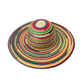 X1058 New Colorful Dyed Straw Hats Wide Brim Straw Sun Cap Sunscreen Straw Hats Rainbow Hats