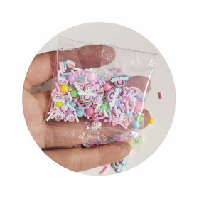 500g Resin Ball Mixed Rainbow Slices Polymer Clay Sprinkles for Slime Decoration DIY Crafts Making Nail Arts Accessories