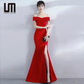 Liu Ming Luxury Women Fashion Elegant Sequin Cocktail Ceremony Birthday Evening Prom Formal Maxi Dresses