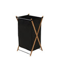 Best Seller Household Collapsible Bamboo X-Frame Laundry Hamper with Black Canvas Bag
