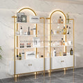 Professional Factory Shoe Rack Storage Display Stand for Skin Care Beauty Shop with Light Shiny Gold Nail Polish Display Shelf MegaBDM