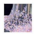 3D Embroidery Tulle Fabric Milk Silk  Butterfly Lace for Evening Dresses Lace Wedding Dress Fabrics Ready Stocks