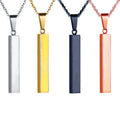 Factory Outlet Custom Personalized Rectangular Column Blank Stainless Steel Bar Name Birthday Pendant Necklace for Engraving