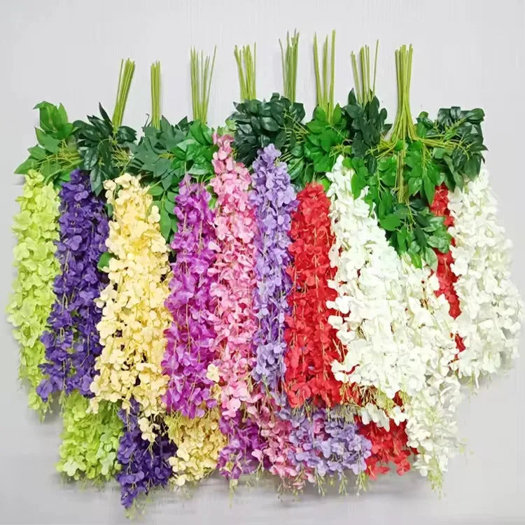 High Quality Wedding Decoration Artificial Wisteria Flowers Hanging for Store or Home Decoration Silk Wisteria Vine Wholesale
