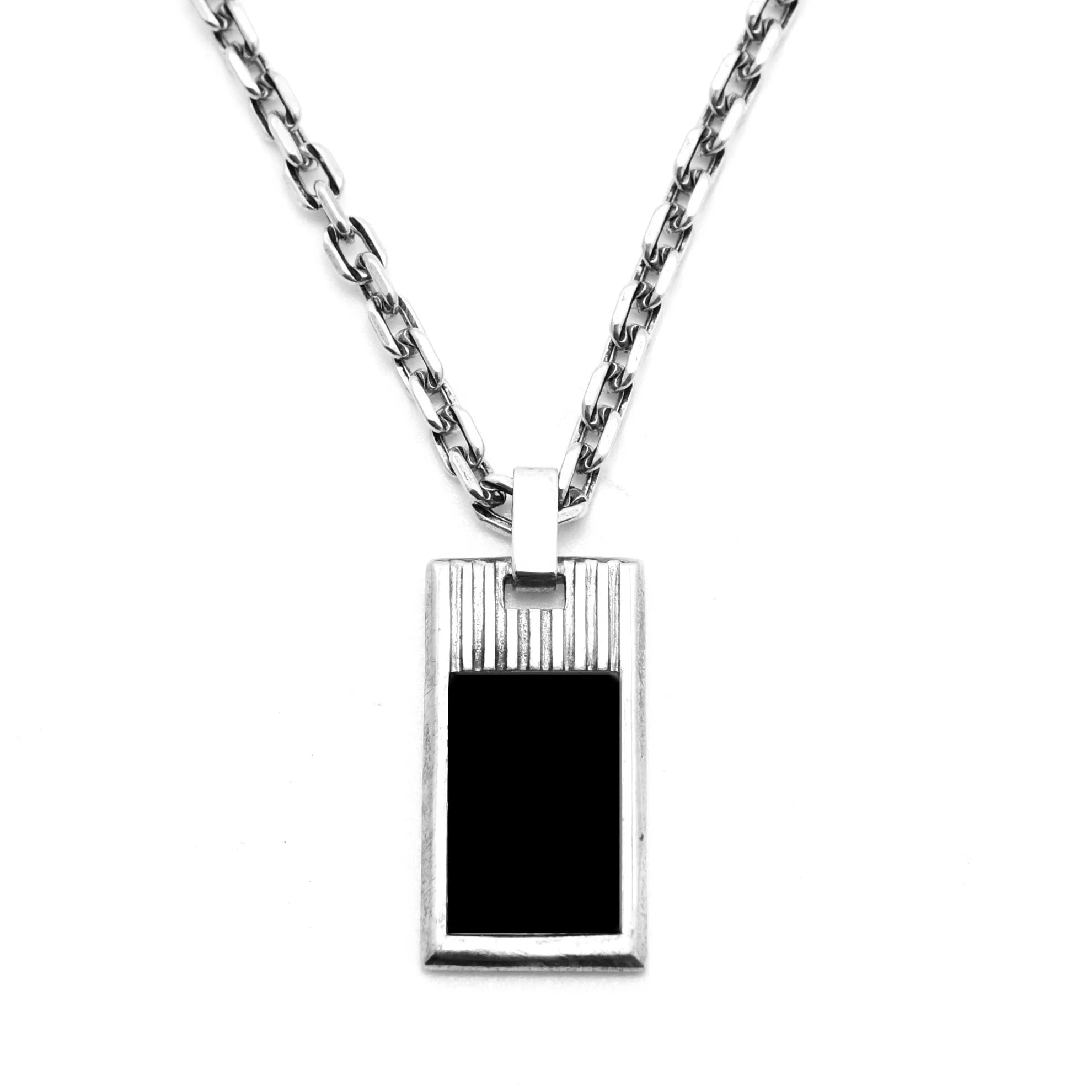 Customized 925 Silver Bar Pendant for Men Men's Minimalist Pendant with Gold and Rhodium Plating for Children