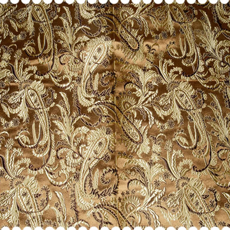 New Jacquard Mulberry Silk Mongolian Robe Paisley Silk Brocade Jacquard Fabric