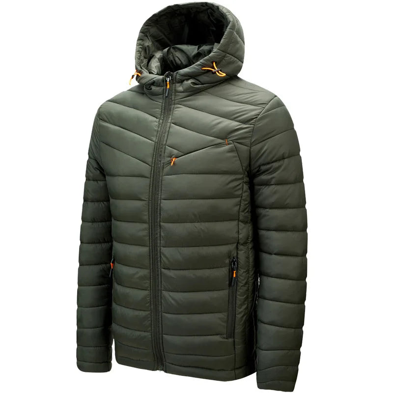 Topgear High Quality Thermmaleindproof Quiltoutdoored Hoodie Fashion Winterized Jackets Stand Casual in Winter for Men Black Red