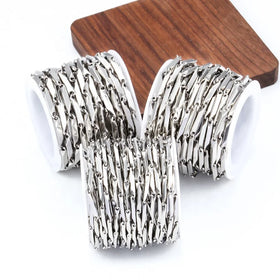 Wholesale Fashion Stainless Steel Melon Seed Chain Bamboo Necklace for Men Women for DIY Jewelry Making with Plated Findings