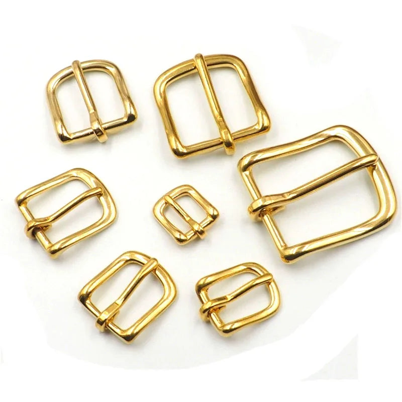 32MM/ 38MM Solid Brass Belt Rectangular Buckle Single Needle Belt Half Buckle Suitable for Leather Craft Bag Belt Leather