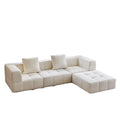 Industrial Style Chesterfield Modular Sofa Set Rectangle Fabric Compression Bed for Living Room & Hotels Fabric Material