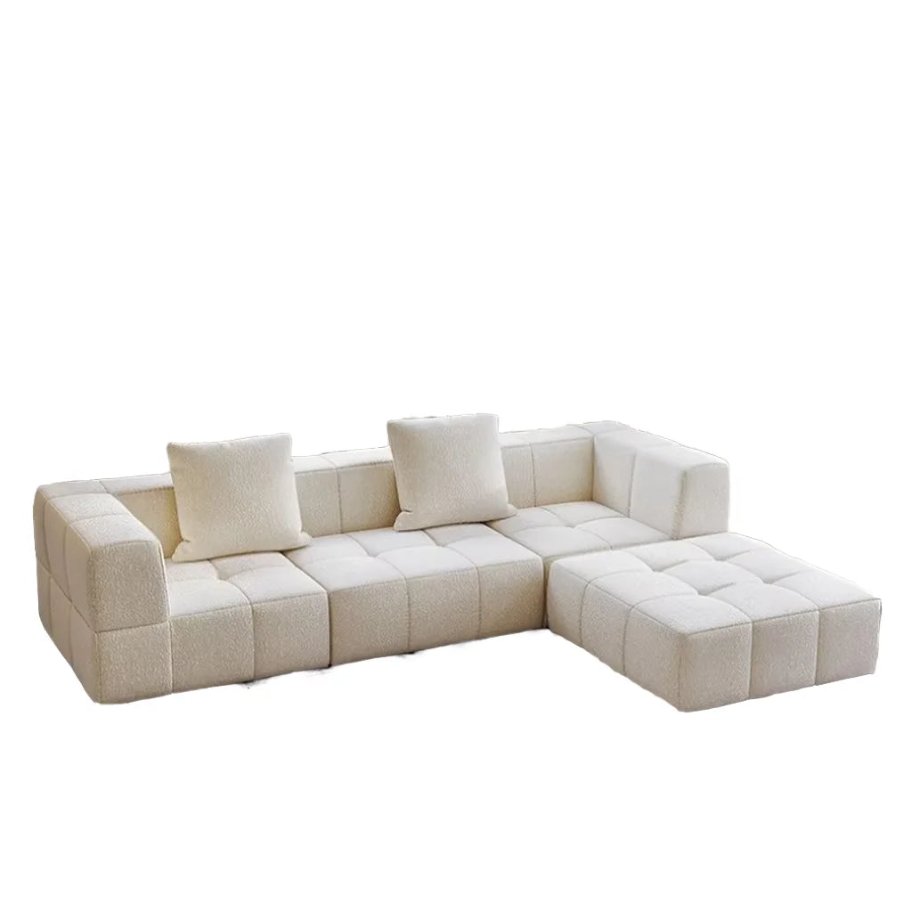 Industrial Style Chesterfield Modular Sofa Set Rectangle Fabric Compression Bed for Living Room & Hotels Fabric Material