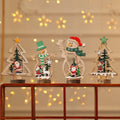 Custom 2021 Christmas bar Decoration Christmas Tree Small Ornaments Decoration Table Wooden Hanging Ornament
