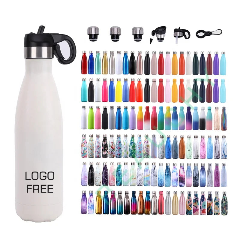 500ML Space Water Bottle Double Wall Termos Vacuum Flask Insulated Stainless Steel Sport Water Bottle