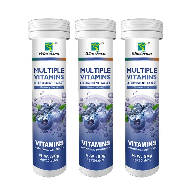 OEM Multiple Vitamins Effervescent Tablet Blueberry Flavor Private Label Customized Multiple Vitamins Effervescent Tablet 1000mg