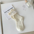 Sweet Solid Color Bow Cotton Cute Cuff Lady Teenage Girls Socks