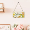 Putuo Decor Spring Rectangle Wooden Hanging Wall Sign Free Rope Flower Home Garden Decoration