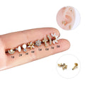 ASTM F136 Hypoallergenic Earrings Flat Back Tragus Cartilage Helix Studs with CZ Cross G23 Zircon Main Stone