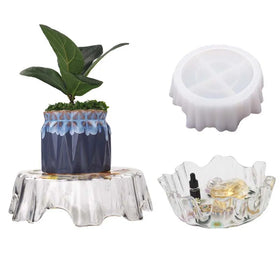 DIY Silicone Resin Mould Big Irregular Tray Flowerpot Shelf Storage Tray Mirror Surface Silicone Mold