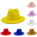 Fedora Hat Rhinestone Elegant Luxury Retro Fashion Panama Ins Hot Selling Concert Hats for Woman