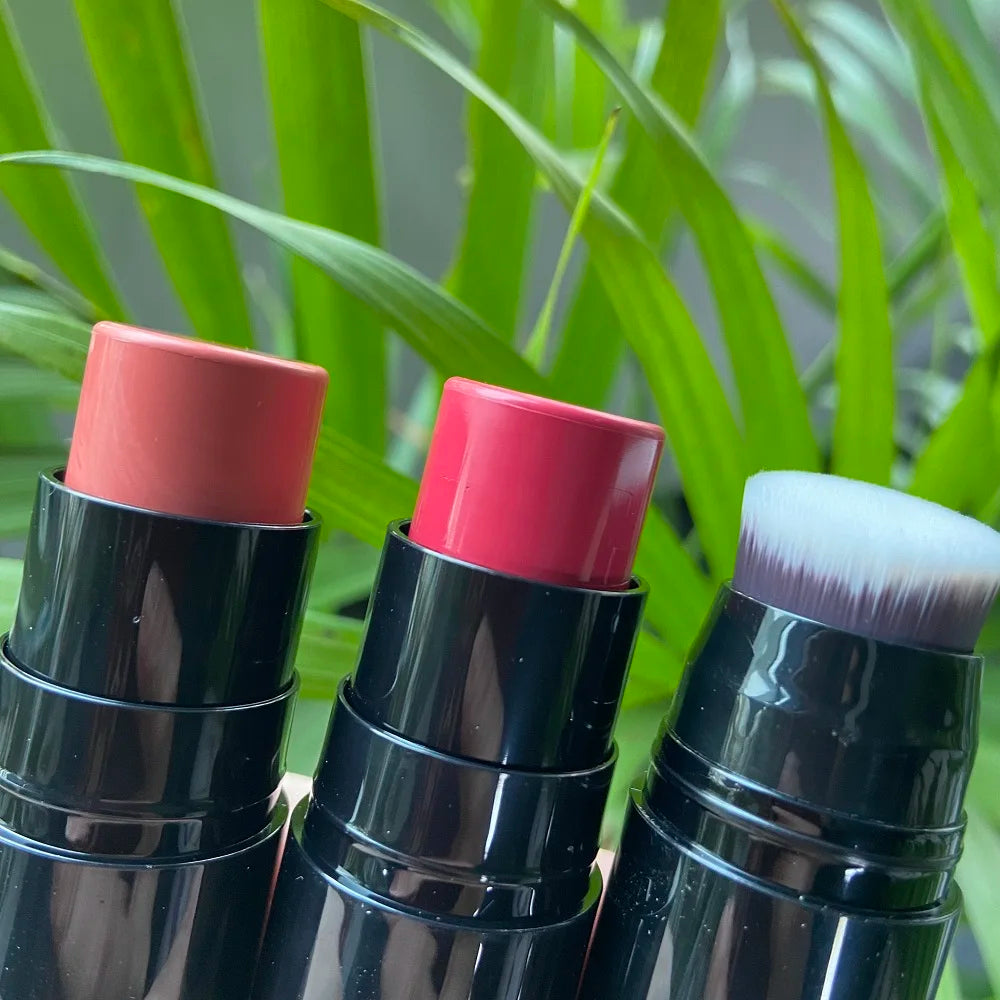 New Design Natural Vegan Blush on Cheek Natural Waterproof Moisturizer Matte Cream Blush Private Label Blush Stick with Brush