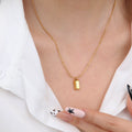 Chris April Fashion 18k Gold Plated Stainless Steel Beads Snake Chain Bullion Pendant Necklace for Women