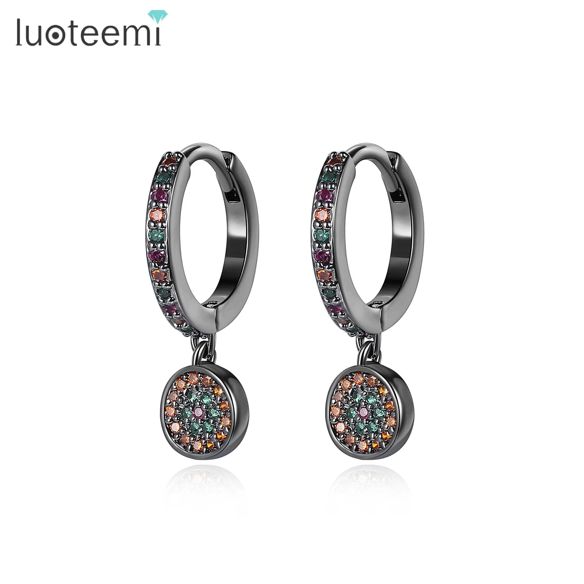 LUOTEEMI Lady Zircon Elegant Woman Unique Drop Hot Sale Earing New Hoop Dainty Fashion Ear Clip Cz Earring