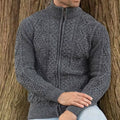 Premium Men Wool Cardigan with Zipper Front Custom Business Formal Knitwear Ottoknit Cardigan