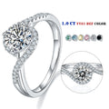 Abiding Jewelry China Wholesale Wedding Rings Women 6.5mm Moissanite Gemstone Sterling Silver Jewelry