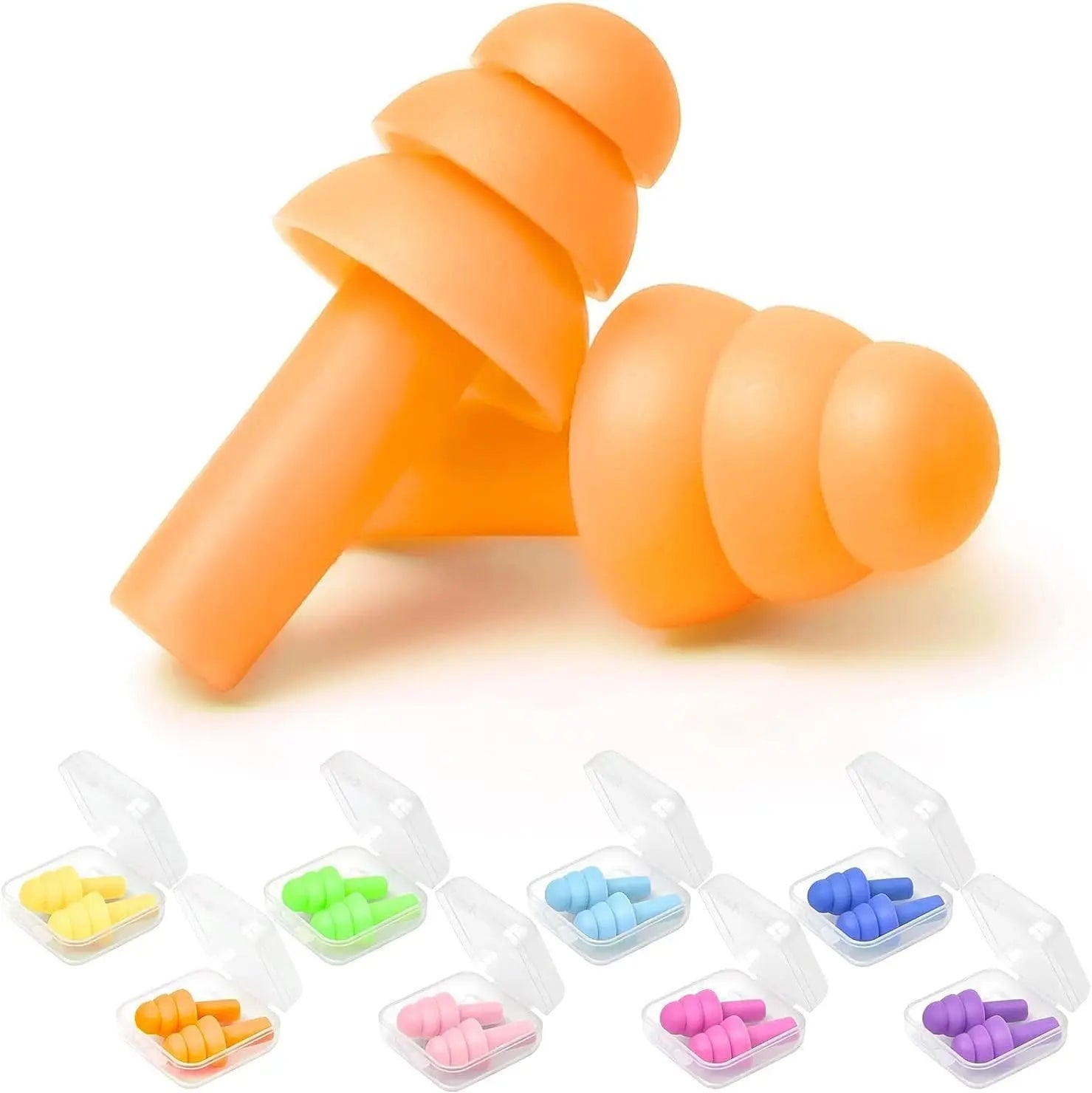 Earplugs for Sleeping Noise Cancelling Reusable Ear Plugs Super Soft Silicone Ear Plug for Sleeping 8 Pairs Swimming