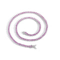 Purple Zircon Brass Tennis Chain 1 Row 3mm 16\" 18\" Hip Hop Bling Jewelry Gold Heart Shape Necklace Fine Pendant Necklaces