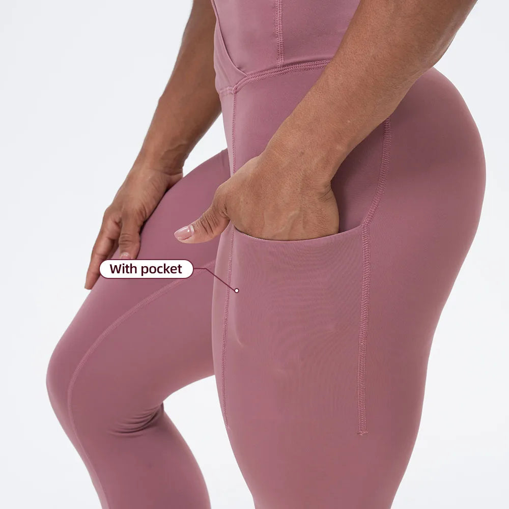 MIQI Supplier M L Gym High Waist V Shape Yoga Pants Women Workout Sports Leggings With Pockets