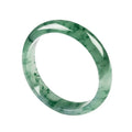 Real Myanmar Boutique Lady Light Green Floating Flower Bracelet Natural Hand Carved Round Jade Bracelet Bangles Jewelry