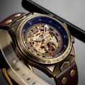 MECHANICAL WATCH SHENHUA Luxury Self-Wind Tachymeter Steampunk Vintage Bronze Automatic Mechanical Clock Gift Watch Men Reloj