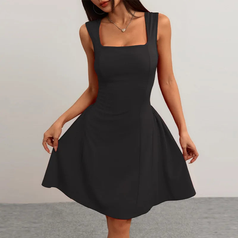 Sweet and Spicy Elegant Style Solid Color Suspender Dress for Women Novelty Woman Dress Casual Women's Dresses