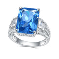 Y143 Abiding Jewelry Factory Lab Blue Spinel Emerald Cut 925 Silver Tarnish Free Stone Women Rings Wedding