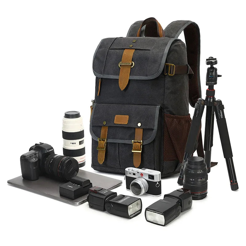 Hot Selling DSLR SLR Camera Bags Backpacks with 15.6'' Laptop Sleeve Compartment and Tripod Holder for Photographers