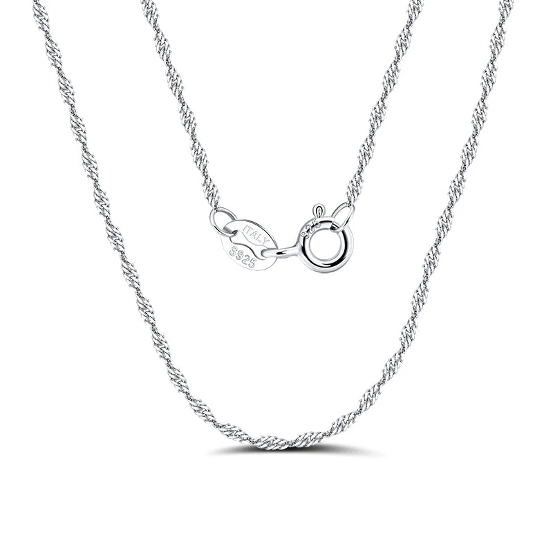 RINNTIN SC02 18k Gold Plated Twist Rope Chain 1.5mm 925 Sterling Silver Men Chain Necklace Women Chains 16 18 20 Inches
