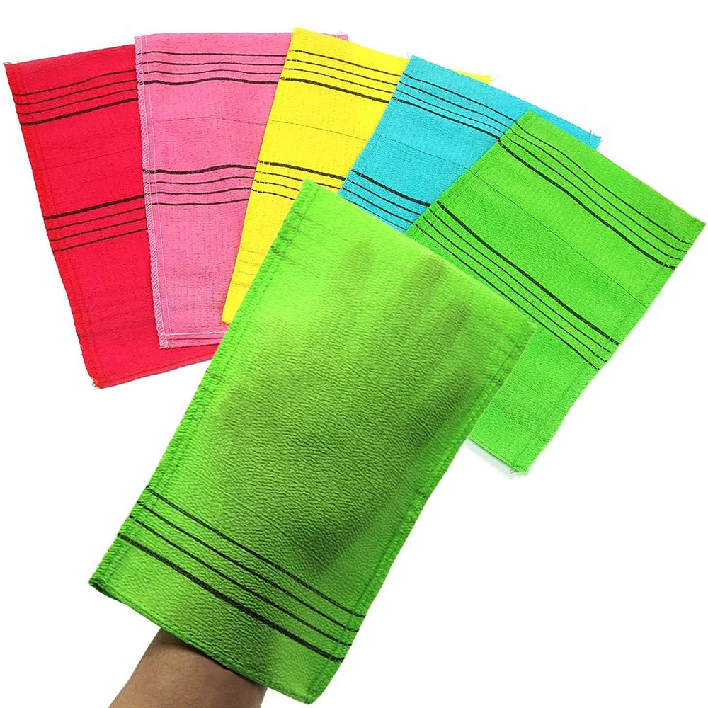 Exfoliating Body Bath Washcloth Green Korean Asian Mitt Shower Glove Removing Dry Dead Skin Cells Cleaning Pores