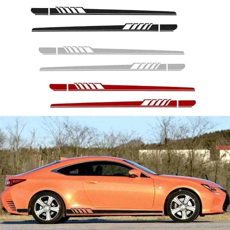 Factory Price Car Stickers 2pcs Pair 210x11.5cm Car Auto Side Body Vinyl Decals Long Stripe Film Waterproof Auto DIY Sticker