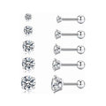 2025 Trendy Cubic Zirconia Hypoallergenic Stud Earrings for Women Cartilage Fashion G23 Pure Titanium Earrings