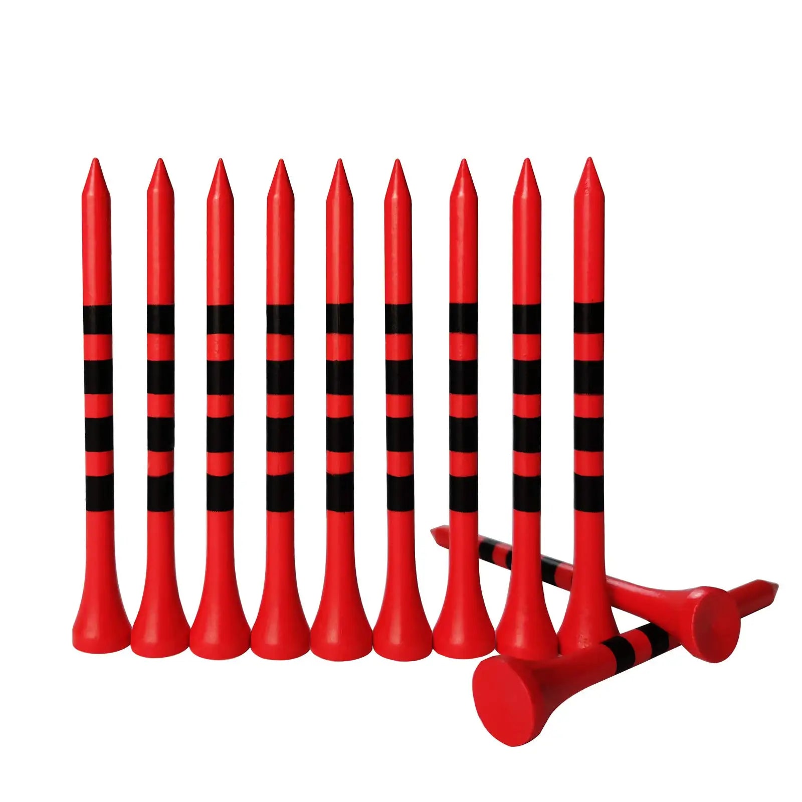 Stripe Color Bamboo Golf Tee 70/83mm Scale Ball Holder with Ball Seat Colorful Ball Tee for Improved Golf Performance