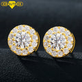 Wholesale Price Fashion 14K 18K Gold 925 Sterling Silver Iced Out Round Shape Earrings Moissanite Hip Hop Jewelry MegaBDM