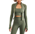 3 Piece Yoga Set with Jacket Halter Neck Sports Bra Zipper Jacket and Legging Suit Sportswear Gym Fitness Sets