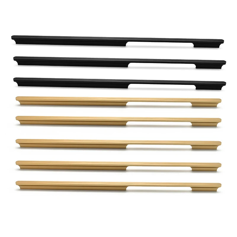 Factory Customized 80mm--1200mm Extended Cabinet Drawer Handle Matte Black Aluminum Alloy Door Handle