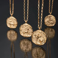 In Stocks Stainless Steel 12 Zodiac Sign Necklace Zirconia Oval Metal Pendant 18K Real Gold Plated Horoscope Necklaces Hot New