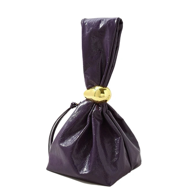 Luxury Women's Small Cowhide Oil Wax Leather Wrist Bag Soft Genuine Zipper Closure Handbag for Women