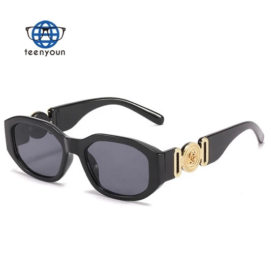 Teenyoun Fashion Custom Designer Luxury Plastic Shades Eyewear Steampunk Sunglasses 2023 New Vintage Small Lens Square Frame