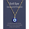 CSJA Wholesale Fashion Jewelry Turkish Blue Eyes Round Bead Lucky Protection  Evil Eye Necklace Gold Plated C07
