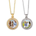 Qualisub Gold or Silver Color Circle Double Sided Rotatable Necklaces Sublimation Necklace Blanks for Heat Press