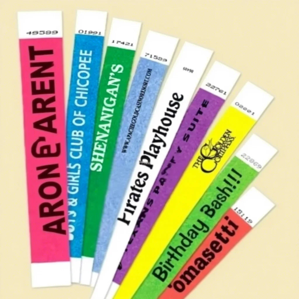 Custom Event Wristbands Logo Printed Waterproof Personalized Tyvek Bracelet Paper Wristband Tyvek Wristbands for Event Party